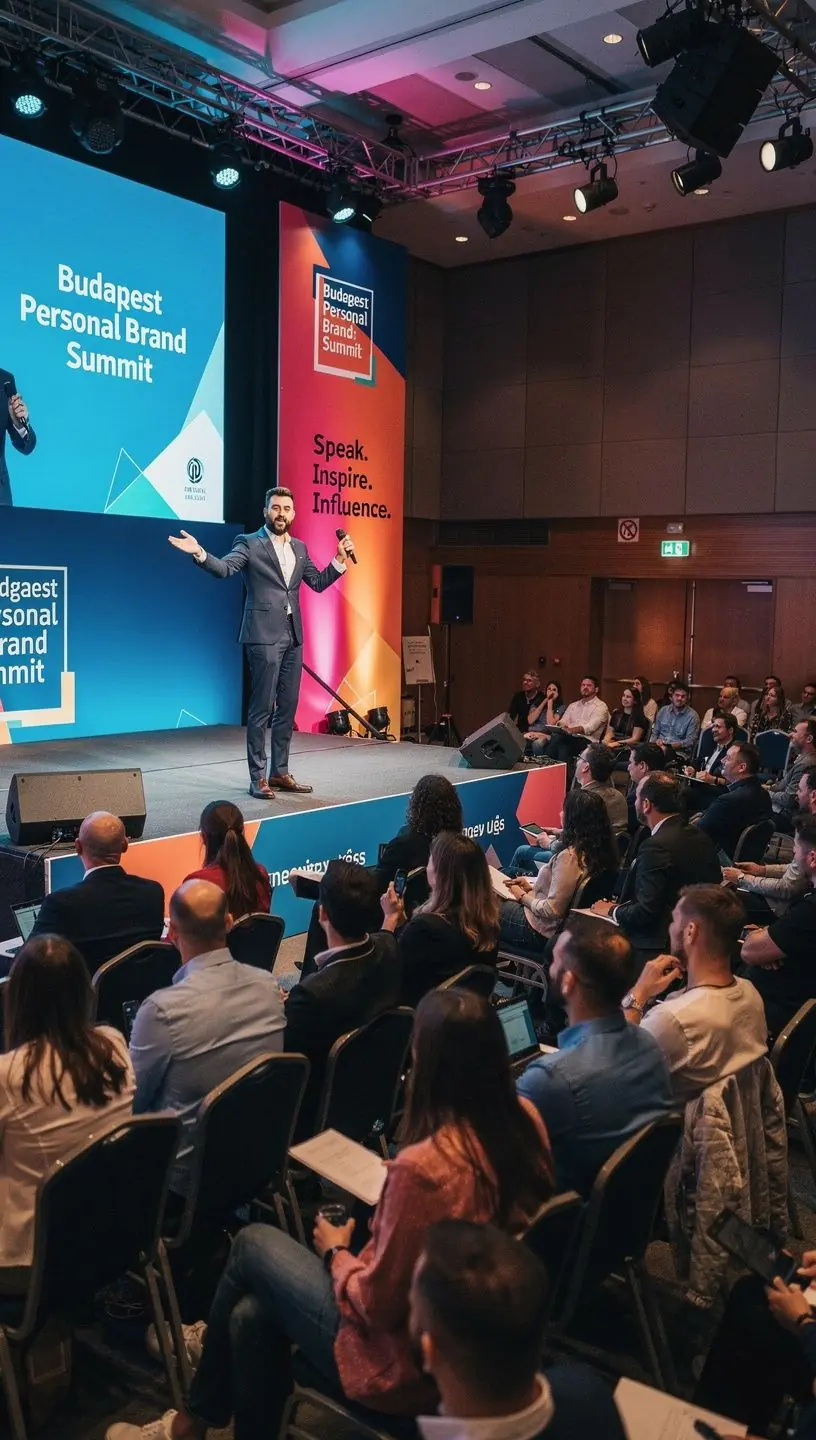 Egy színes grafikán a közösségi média ikonok láthatók, amelyek a digitális befolyás növelését szimbolizálják.